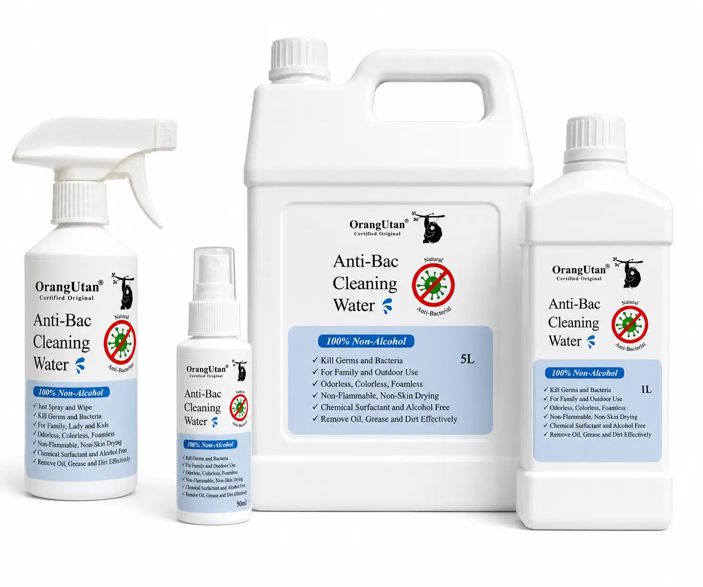 anti bac cleaning water (100% alcohol free & chemical free)
